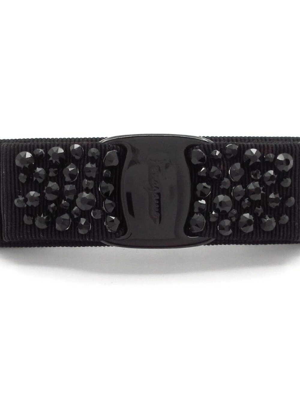 Salvatore Ferragamo Vara Black Chemical Fiber Rhinestones Other Jewellery